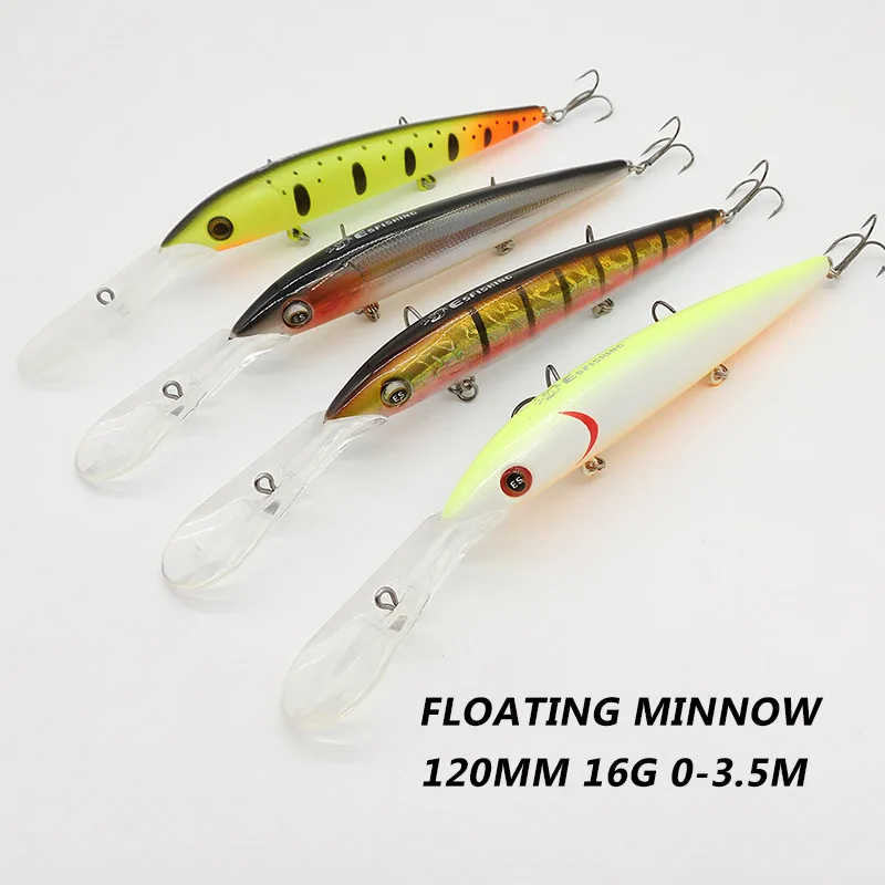 KESFISHING-cebos de Pesca de calidad, cebos duros artificiales de 0-3,5 m, 120mm, 16g - imagen 4