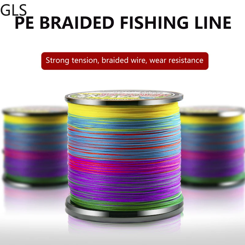 Sedal de pesca multifilamento de PE fuerte, hilo de pesca de carpa de agua salada al aire libre, Multicolor, 4 hebras/8 hebras, 500M - imagen 3