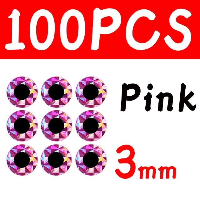100pcs 3mm Pink