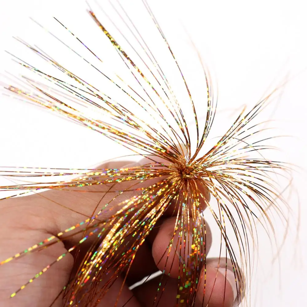 Wifreo-SEÑUELOS DE agua salada, cebos de mosca de 3,3 pulgadas, oropel holográfico, tubo intermitente, deslizador, Teaser, Mosca, agua dulce, 6 uds. - imagen 4