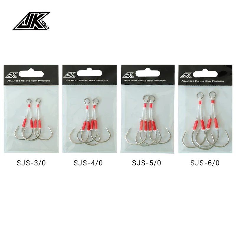 Jigging lento de pesca, anzuelo de asistencia con púas, placa Rron, serie JK, 3/0, 4/0, 5/0, 6/0 - imagen 5
