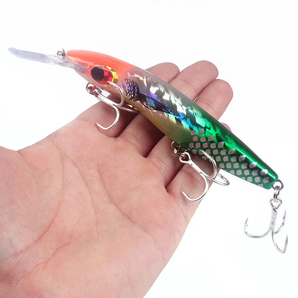 1 Uds. Señuelo de pesca de pececillo grande 16cm 25g ojos 3D flotante cebo duro de plástico Artificial calidad Bass Pike Wobblers aparejos de pesca - imagen 5