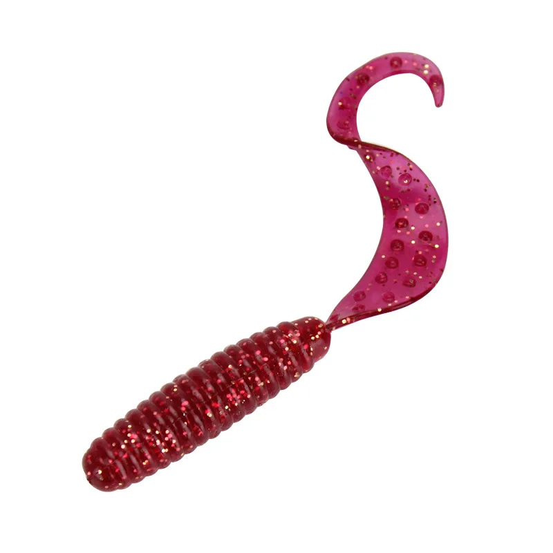 Señuelo blando de pesca, cebo larva 6,5 cm, 2,4g, cola de hoz, gusano, señuelos artificiales de PVC, lote de 10 piezas en oferta - imagen 4