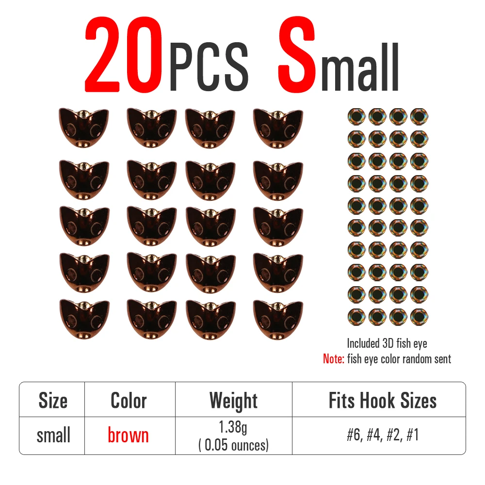 20pcs Small Brown