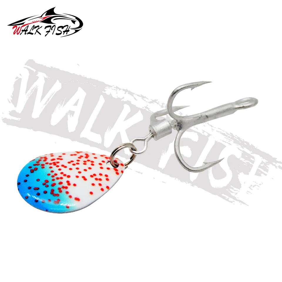 WALK FISH-anzuelo triple de pesca, 1 unidad, acero al carbono, vibración reforzada, lentejuelas rotativas, aparejos de agua dulce de mar - imagen 4