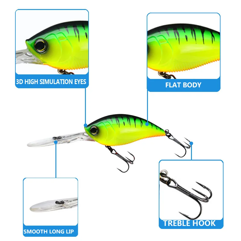 2023 Crankbait señuelo de pesca cebo roca pesas 11,4 cm 21g Trolling señuelos agua salada Whoppers manivela pez falso - imagen 5