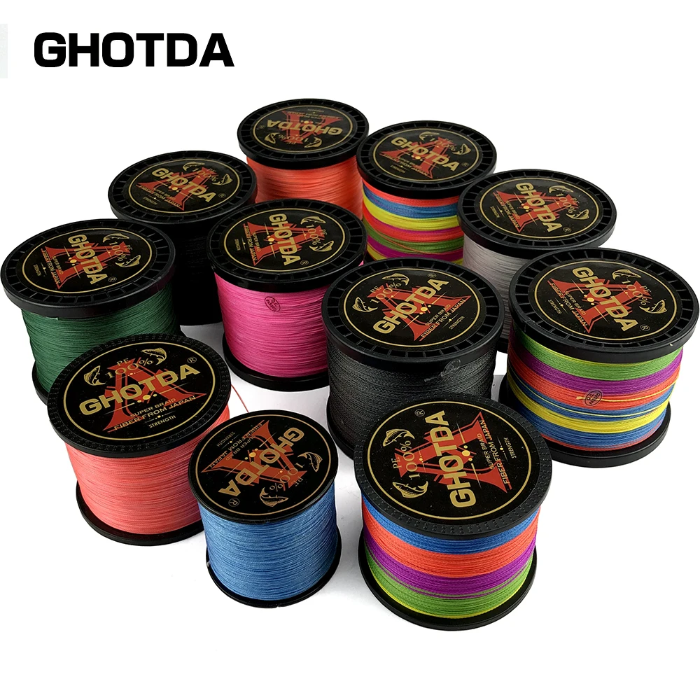 GHOTDA-sedal trenzado multifilamento para pesca de carpa, 8 hebras, 4 hebras, liha 100m/300m/500m/1000m - imagen 5