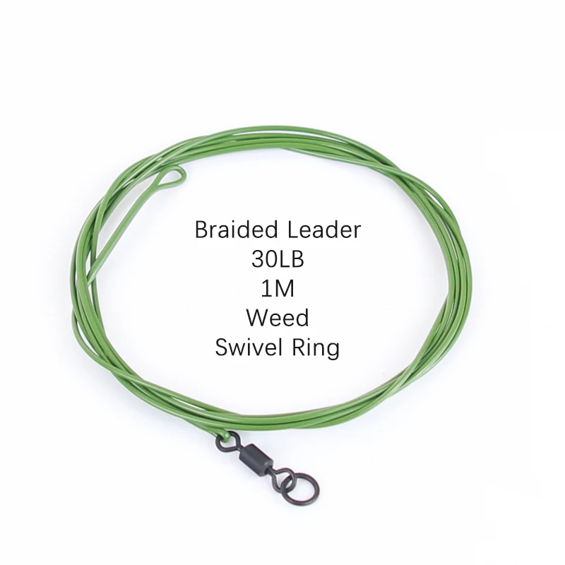 Mosodo-sedal de pesca de carpa de 1M, sedal de guía trenzado de 30lb con cambio rápido, líder giratorio, anzuelo, juego de sedal de pesca de carpa, aparejos - imagen 3