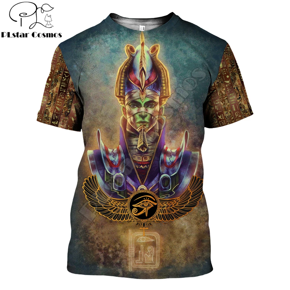 Camiseta Hipster fresca de verano para hombre, camiseta de Osiris God And Eye Of Horus con estampado 3D de Harajuku, camisetas informales Unisex TX216