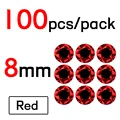 8mm Red 100pcs