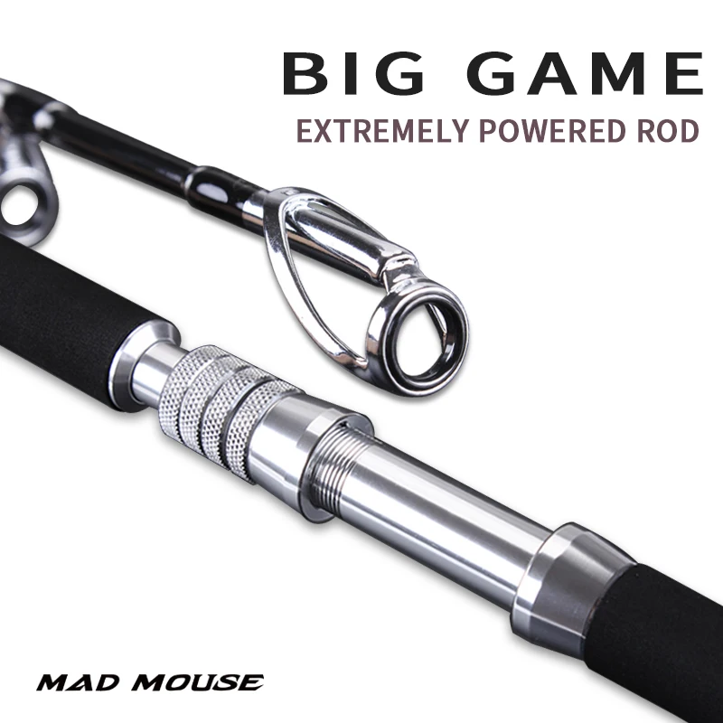 MADMOUSE-caña de juego grande, guías reforzadas de gran potencia con alto contenido de carbono, 37-60kg, 60-110lb, 1,80 m, caña de pescar para barco, 2022 - imagen 4