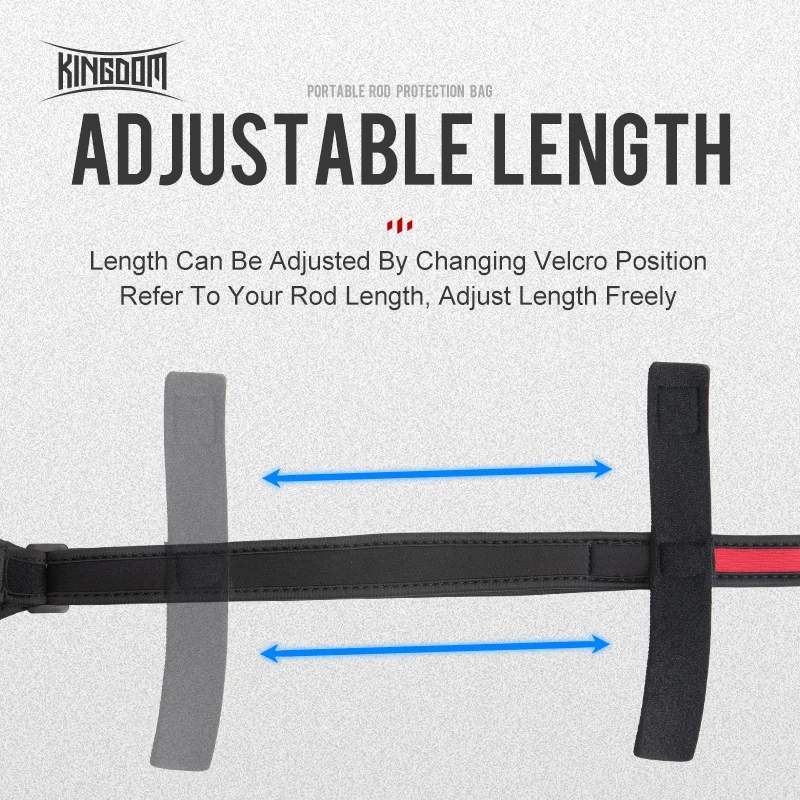 Kingdom-cañas de pescar giratorias, 73cm-152cm, cuerda de protección para caña de fundición, longitud ajustable para varillas de protección, bolsa de almacenamiento para caña - imagen 5
