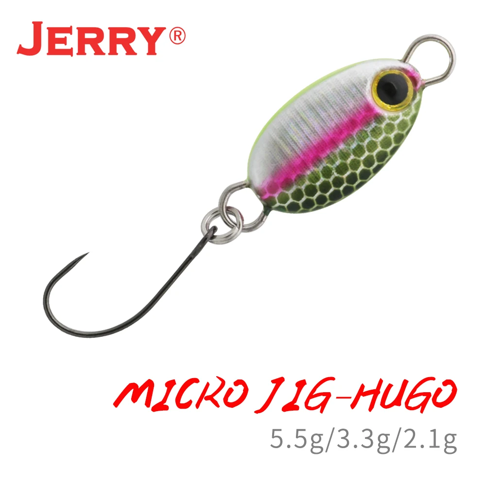 Jerry Hugo-Señuelos de Pesca giratorios, plantilla de Metal, Micro trucha, Lucio, lubina, buceo profundo, hundimiento, cebo Artificial