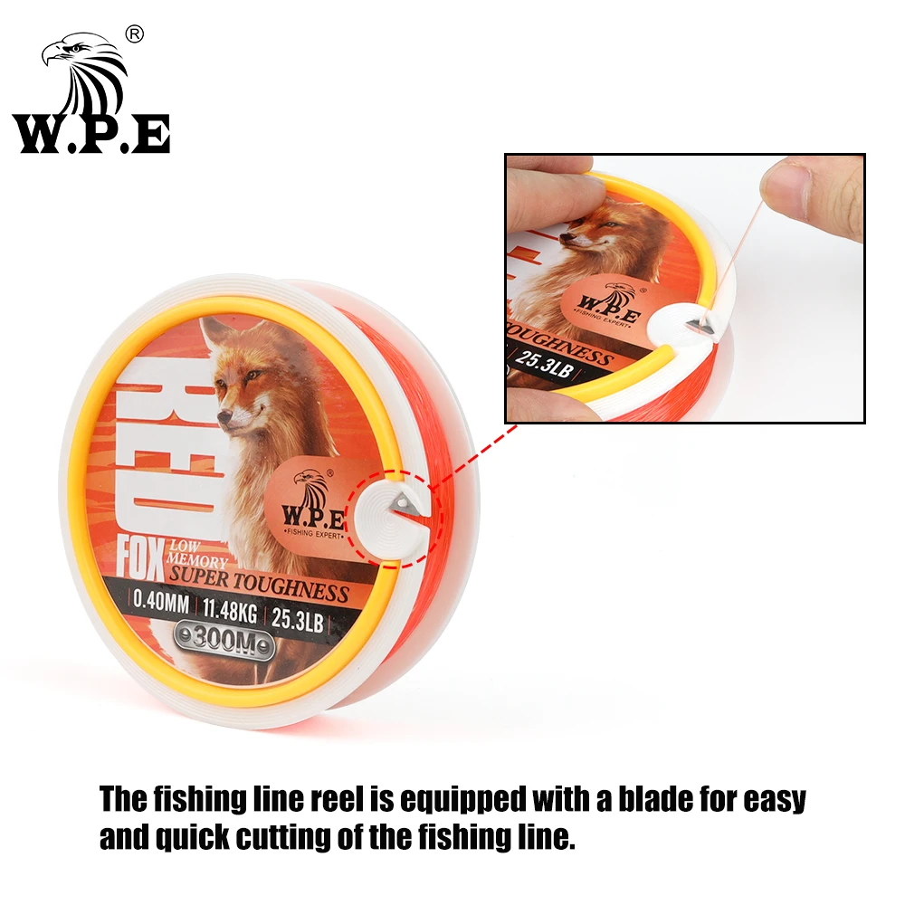 W.P.E-Hilo de pesca de nailon REDFOX, sedal de hundimiento de monofilamento de 300m/500m/1000m, 0,28mm-0,40mm, 13,2 LB-25,3 lb, aparejos de línea líder - imagen 3