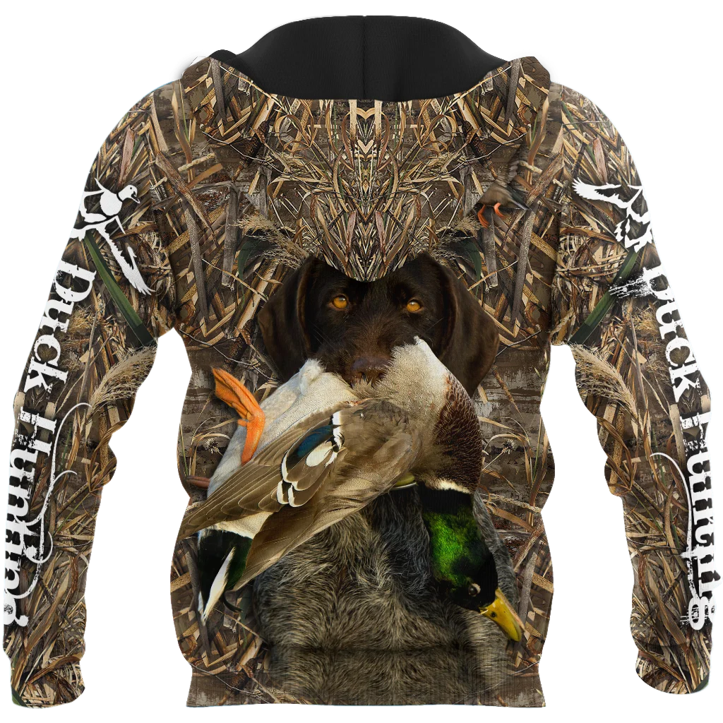 Duck Hunting Labrador Camo 3D completamente estampado para hombre otoño sudaderas con capucha sudadera Unisex Streetwear Casual chaqueta con cremallera pulóver KJ483 - imagen 3