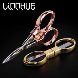 Linnhue Tijeras de pesca plegables aleación aluminio corte afilado