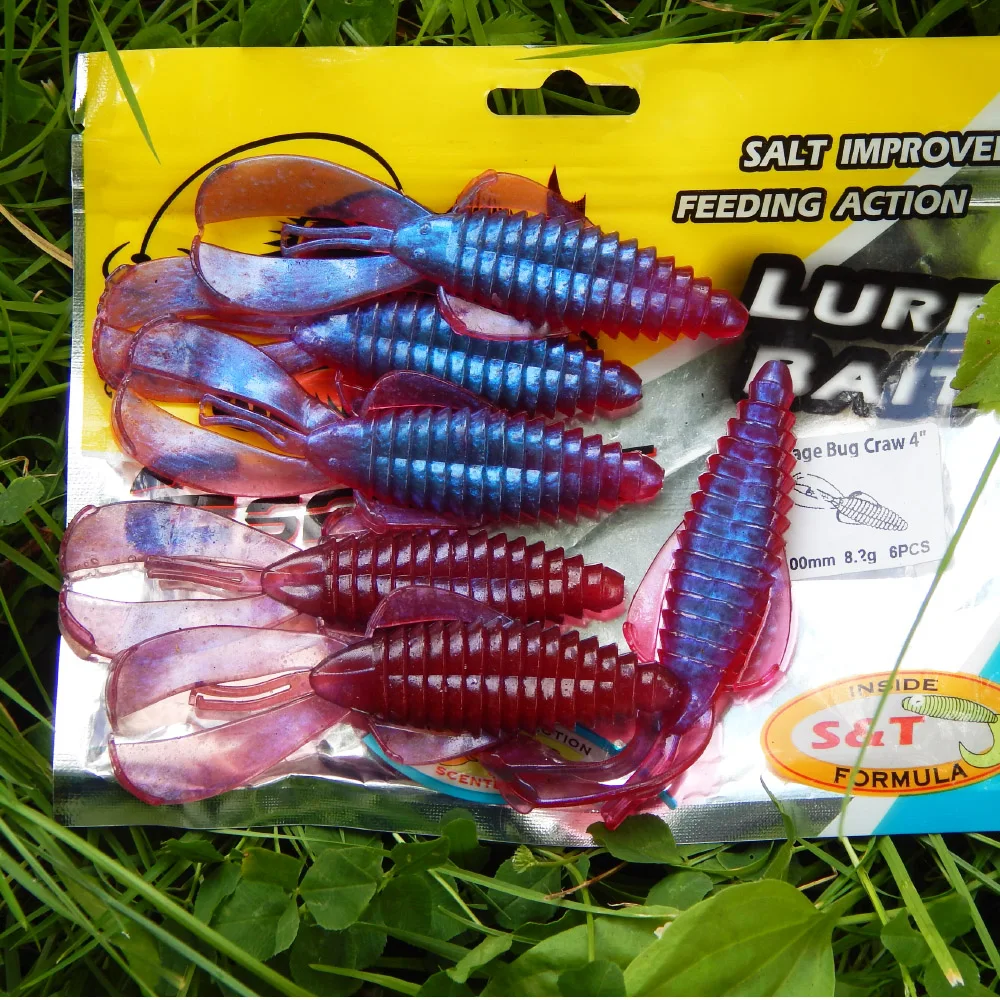 Señuelos KESFISHING New Rage Bug Craw 4 "Pesca cebos blandos Leurre souple Pesca de lubina cangrejo salvaje camarones olor atractivo - imagen 5