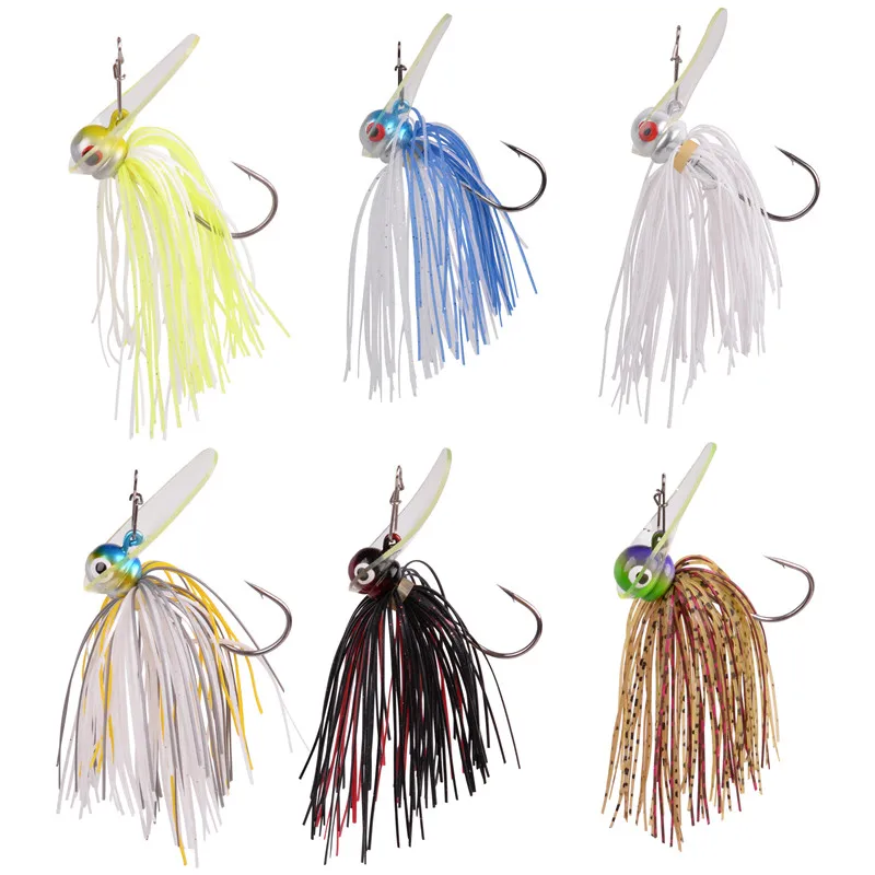 Anzuelos de pesca de TPU, cebo de fundición, protector de malezas con faldas de silicona para lubina, Lucio, 6 uds. 12 Uds. 14,3g-18g