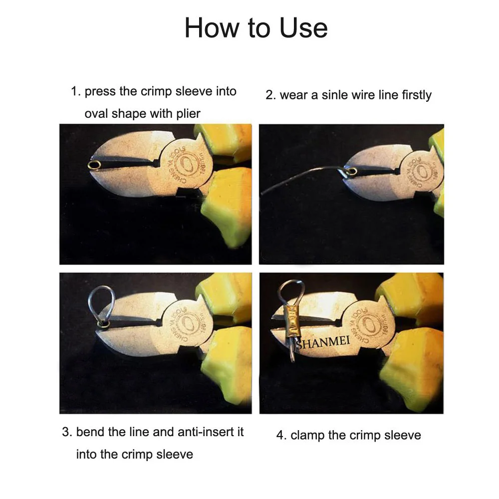 1000 Uds. Tubo de pesca de cobre redondo negro, tubo de alambre de pesca, manguitos de engarzado, conector, herramienta de accesorios de sedal de pesca - imagen 3