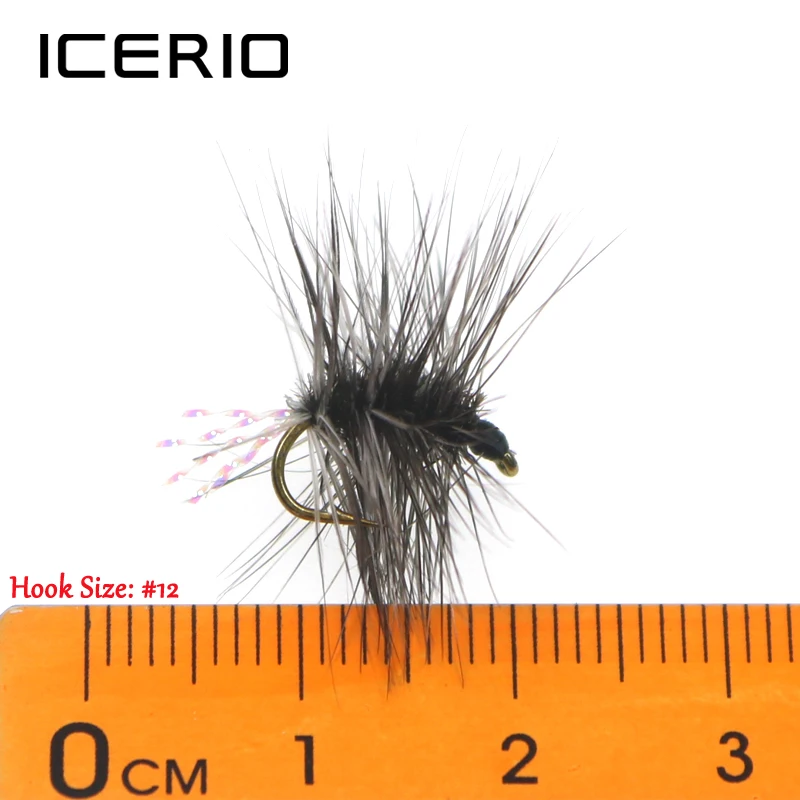 ICERIO-señuelo de pesca con mosca de trucha seca, de pesca con cebo Gnat de Griffith #12, 8 Uds. - imagen 2