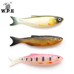 W.P.E fish Señuelos de Pesca blandos de simulación, cebos artificiales de silicona para Sábalo, Wobblers, Swimbait, shad Wobbler, 9mm, 7g, 6 unids/lote por paquete