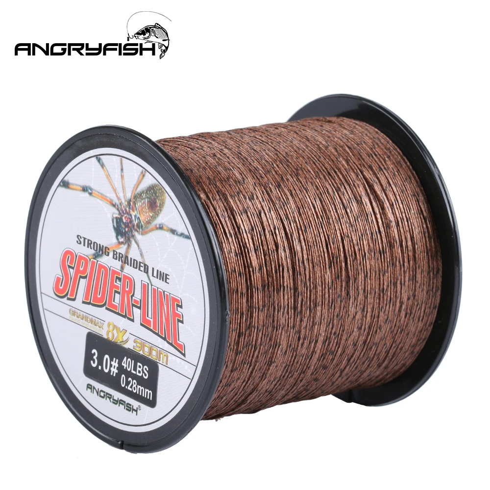 Sedal trenzado Angryfish PE 8 hebras – Camuflaje amarillo y marrón - imagen 4