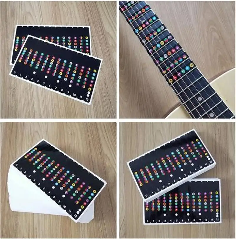 Diapasón de guitarra resistente al agua Universal, etiquetas de notas, diapasón, pegatina de traste, apta para todas las cuerdas, guitarra acústica y eléctrica, 6 cuerdas - imagen 5