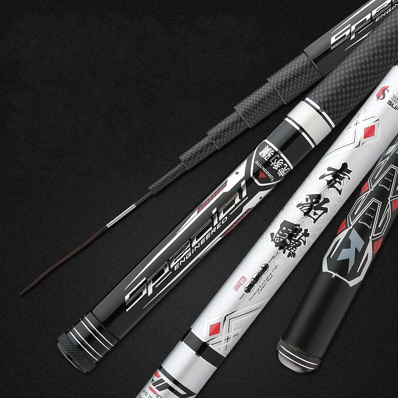 Palos De Pesca telescópicos De carbono, superduros, giratorios, Peche Canne Stream, ancla De lanzamiento lejano, 2,7 m-6,3 m - imagen 4