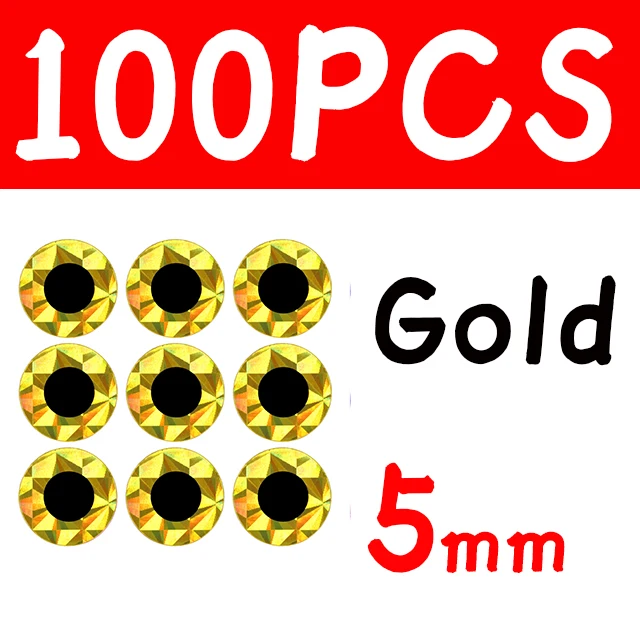 100pcs 5mm Gold