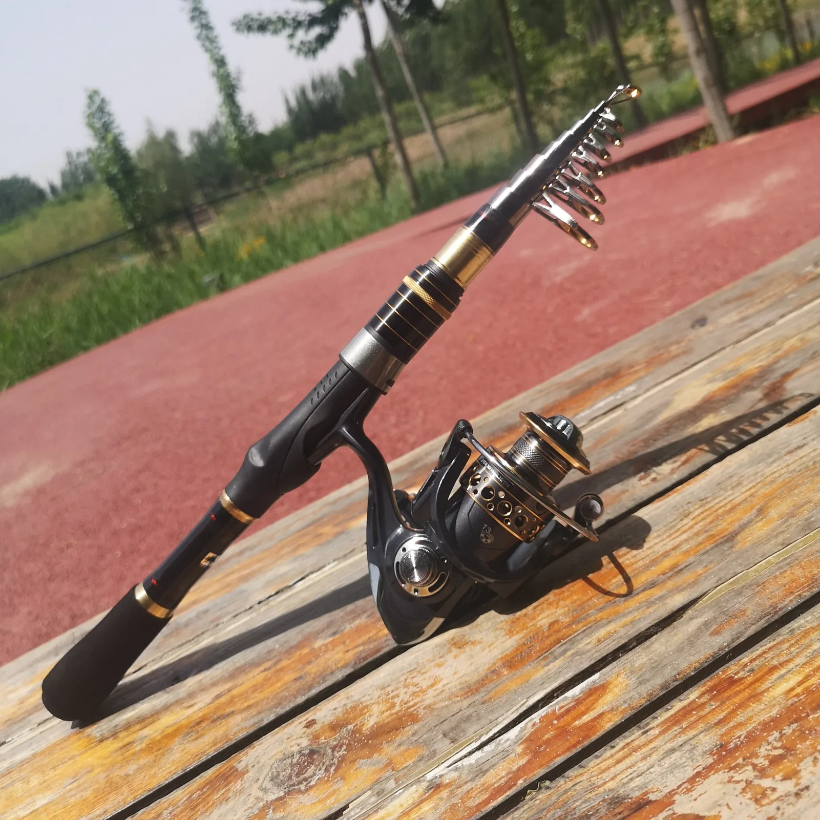 Carrete de caña de pescar telescópico de carbono, conjunto multifunción para principiantes, 1,8 m-3,3 m, novedad - imagen 5