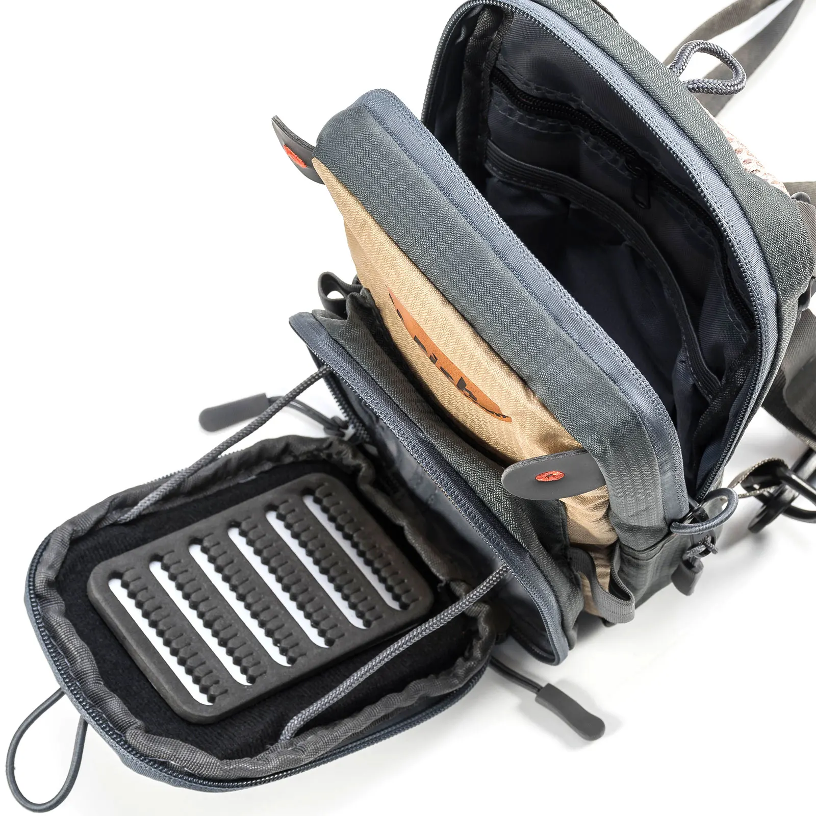 Bolsa de pesca con mosca, paquete de pesca en el pecho, peso ligero, viaje, diseño trasero transpirable, cremalleras dobles SBS, paquete de cintura ajustable - imagen 3