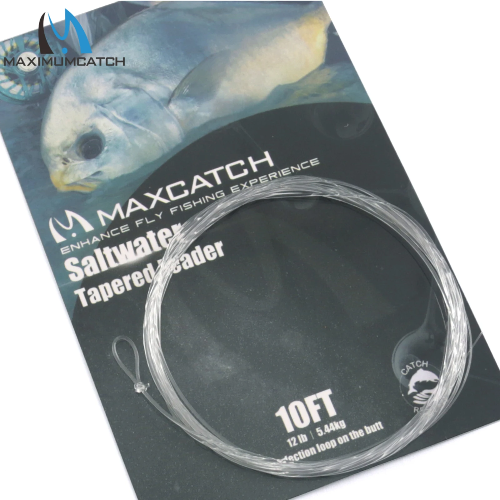 Maximumcatch-sedal de pesca con mosca, líder cónico de agua salada, 10 pies, 10-30LB, con bucles, Color transparente, 6 uds. - imagen 5