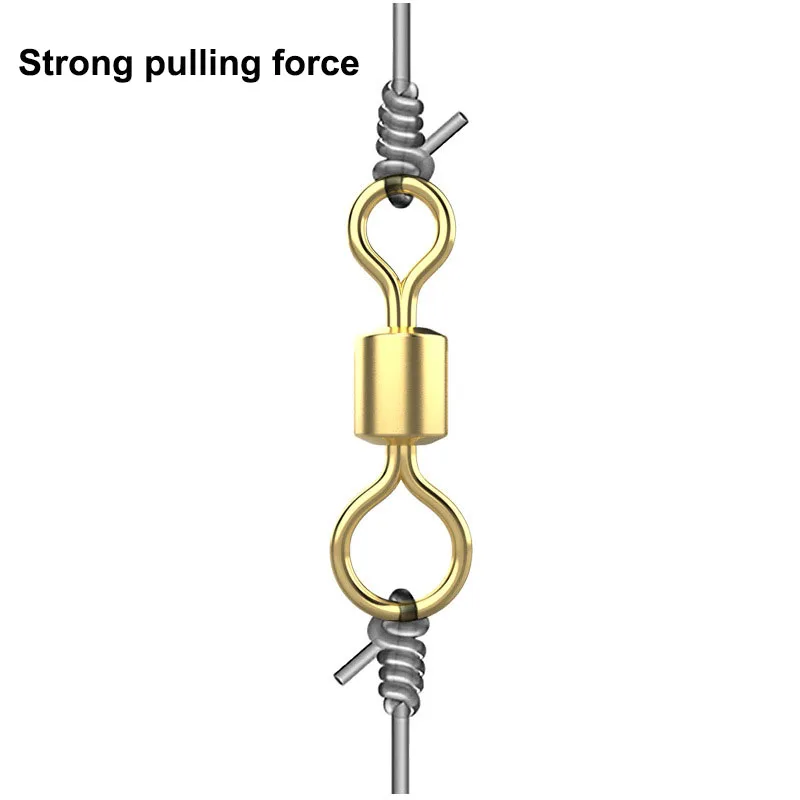 Figura chapada en oro de 100 piezas, anillo Sub-hembra de ocho anillos, conector de grupo de línea, aparejos de pesca, equipo de pesca - imagen 3