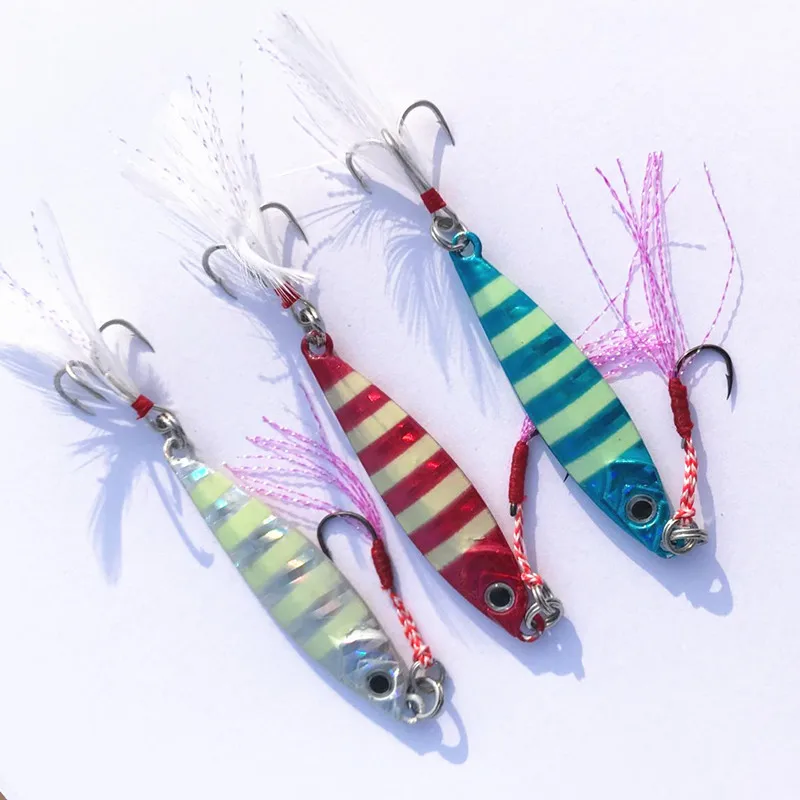 Señuelo de pesca de Metal largo luminoso, cuchara de Jigging de fundición lenta, 15G, 20G, 30G, 40G, 60G, cebo de Metal Artificial para orilla, aparejos de mar, 1 unidad - imagen 2