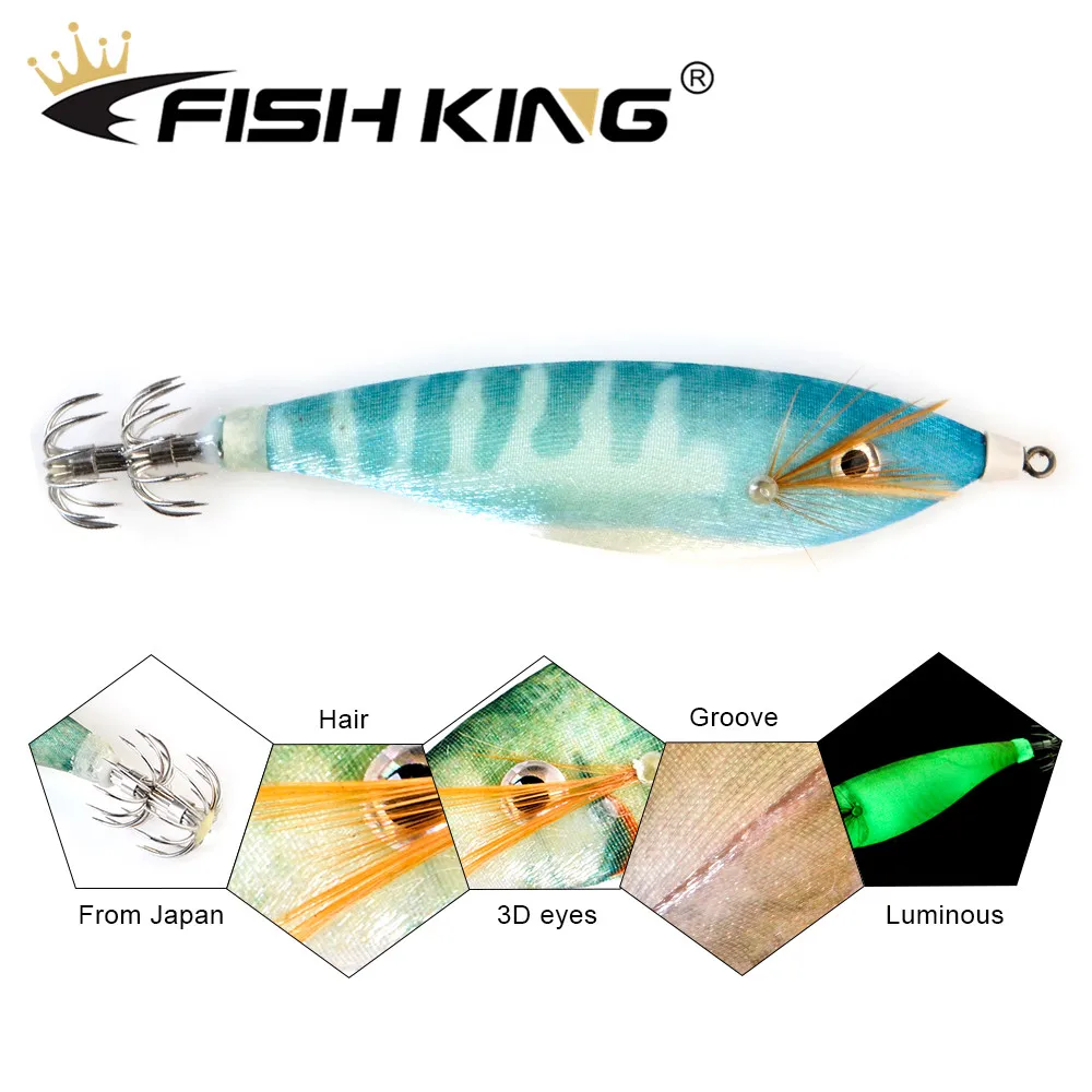 Señuelo de pesca luminoso, anzuelo de calamar, Wobblers de 9cm y 16g, Jigging oceánico, pulpo, sepia, camarón, cebos duros de madera, ojos 3D - imagen 3
