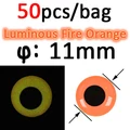 50 piezas de 11 mm, naranja fuego