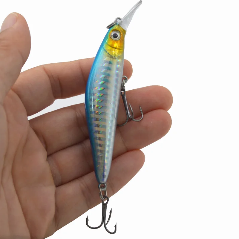 Señuelo de pesca duro que se hunde Minnow, señuelos artificiales de 12g/9,5 cm, anzuelo triple de agua dulce y de mar, 1 pieza, venta - imagen 5