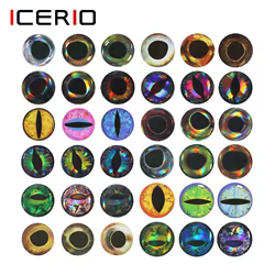 ICERIO-Ojos de pez holográficos 3D de 69/183 piezas, Material epoxi para atar moscas, Señuelos de Pesca de plantilla, 3mm ~ 10mm, ojos vivos
