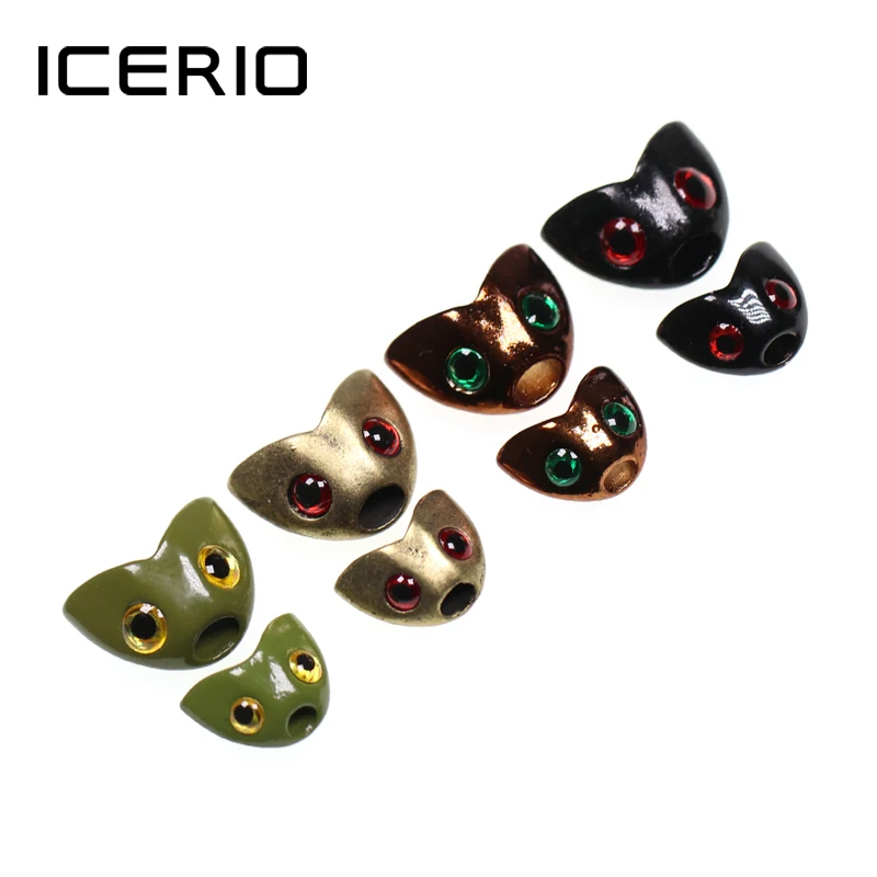 ICERIO-casco con forma de Calavera, 20 unidades, cabeza pesada, tubo, moscas, serpentinas de gancho, materiales para atar moscas