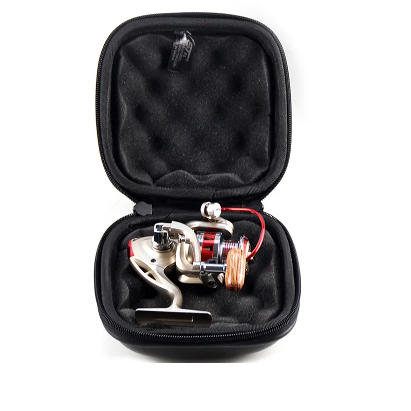 Bolsa de carrete de pesca de gran capacidad, paquete de carcasa dura de cuero, caja de herramientas de rueda de pez esponja a prueba de golpes, bolsa de almacenamiento - imagen 5