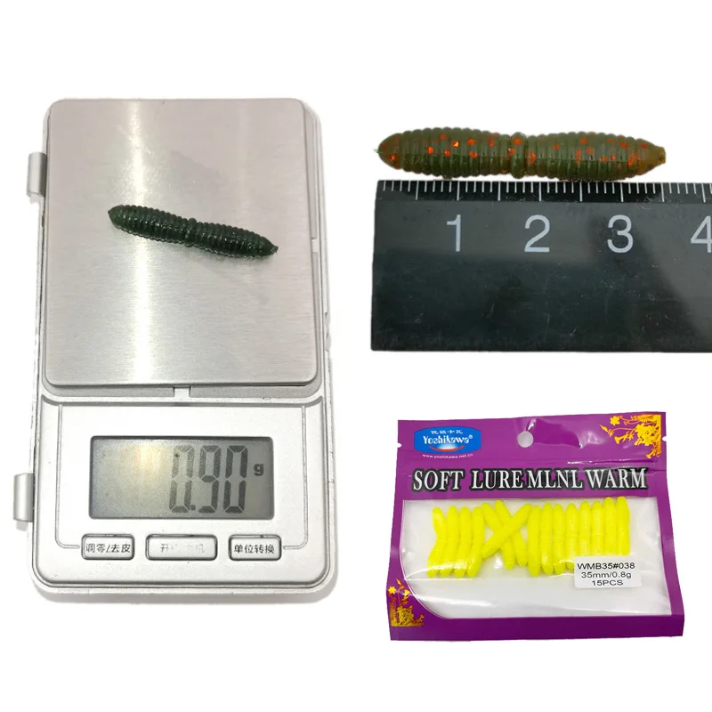 OUTKIT 15 Uds señuelo de pesca cebo suave que se hunde 0,9g 35mm silicona Pupa Hula larvas gusanos de goma cebos para lubina perca señuelos de peces - imagen 4
