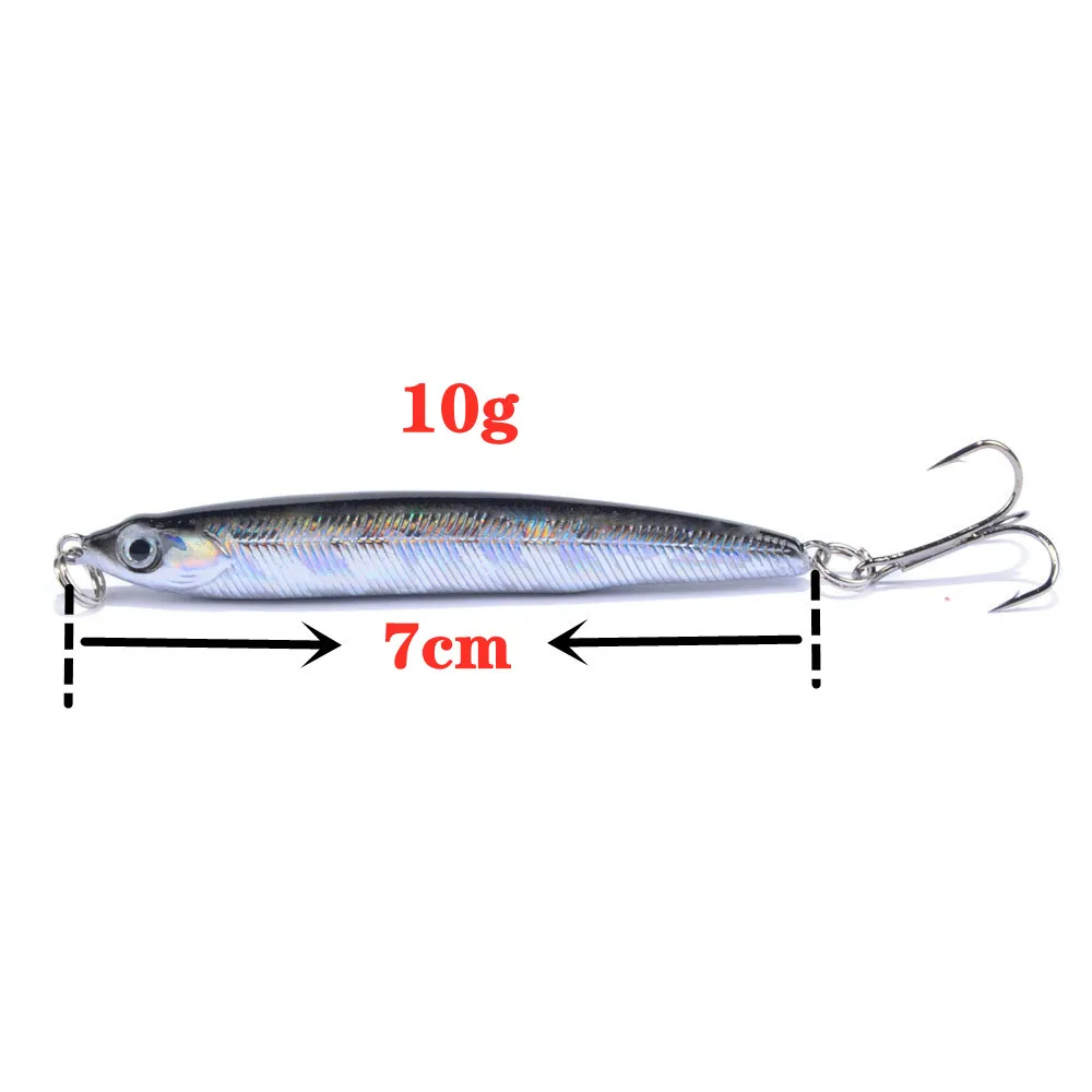 Señuelo de pesca Artificial, cebo duro de fundición larga, se hunde, 7cm/10g, Crankbait, Wobbler, carpa, Lucio, 1 unidad - imagen 2