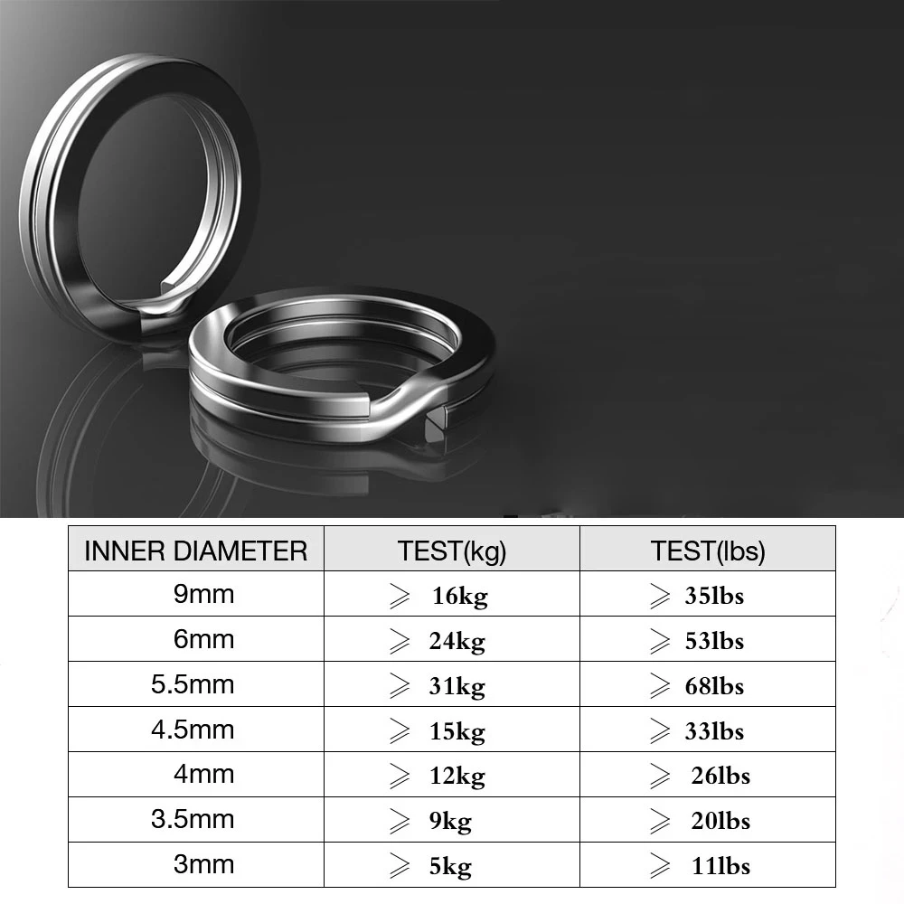 Anillos de pesca divididos de acero inoxidable, accesorios de pesca de alta calidad, anillo sólido reforzado, señuelo, 50 unidades - imagen 5