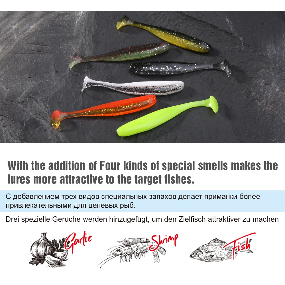 WEIHAI FSTK señuelos blandos de pesca de carpa, material japonés Eazi Shiner SwimBaits, 7cm, 5cm, silicona Artificial, doble Color - imagen 5