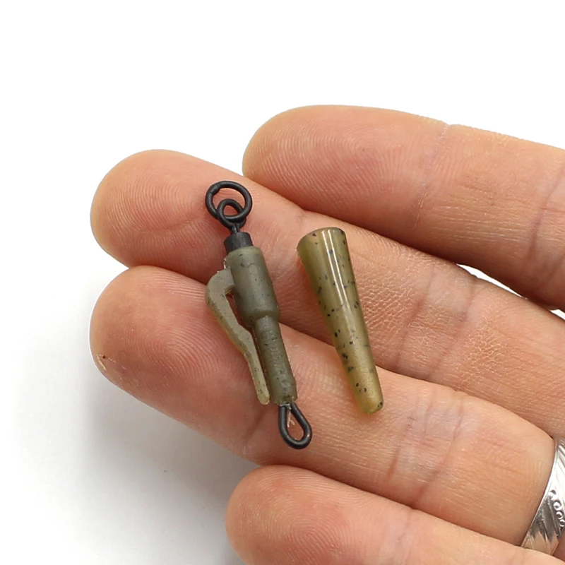 Accesorios de pesca de carpa, Clip de plomo, cola giratoria de cambio rápido, mangas antienredos de goma para aparejos de pesca de carpa, aparejos de pesca gruesos, 10 Uds. - imagen 2