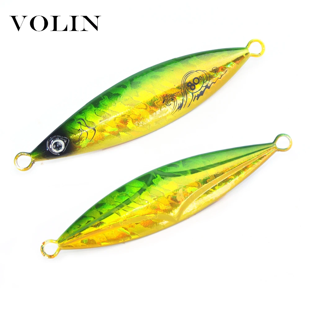 VOLIN-señuelo de pesca Artificial de hundimiento lento, anzuelo de pesca de Metal para Jigging 120g 150g 200g, cebo de Pesca de lubina de mar, 1 Uds. - imagen 4