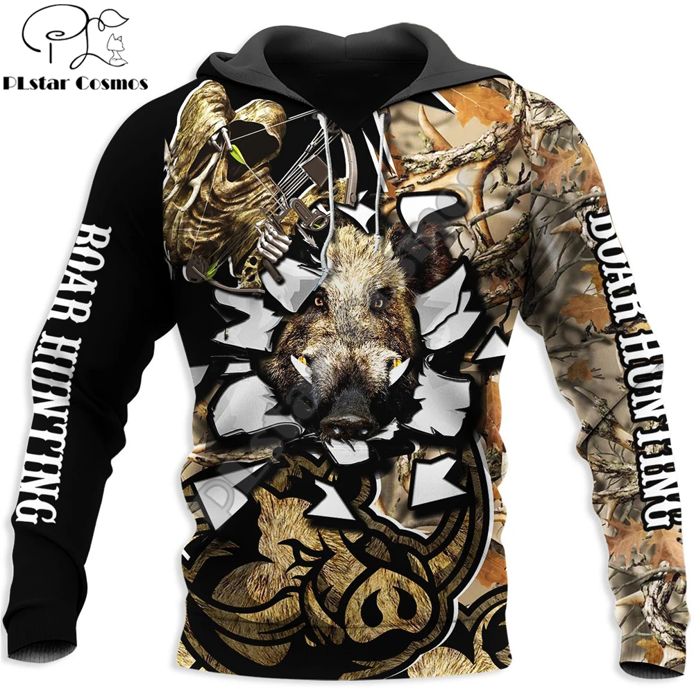 Sudaderas con capucha para hombre con estampado 3D de camuflaje de caza de jabalí, ropa de calle Harajuku, Jersey informal Unisex, chaqueta de otoño, chándales KJ0131