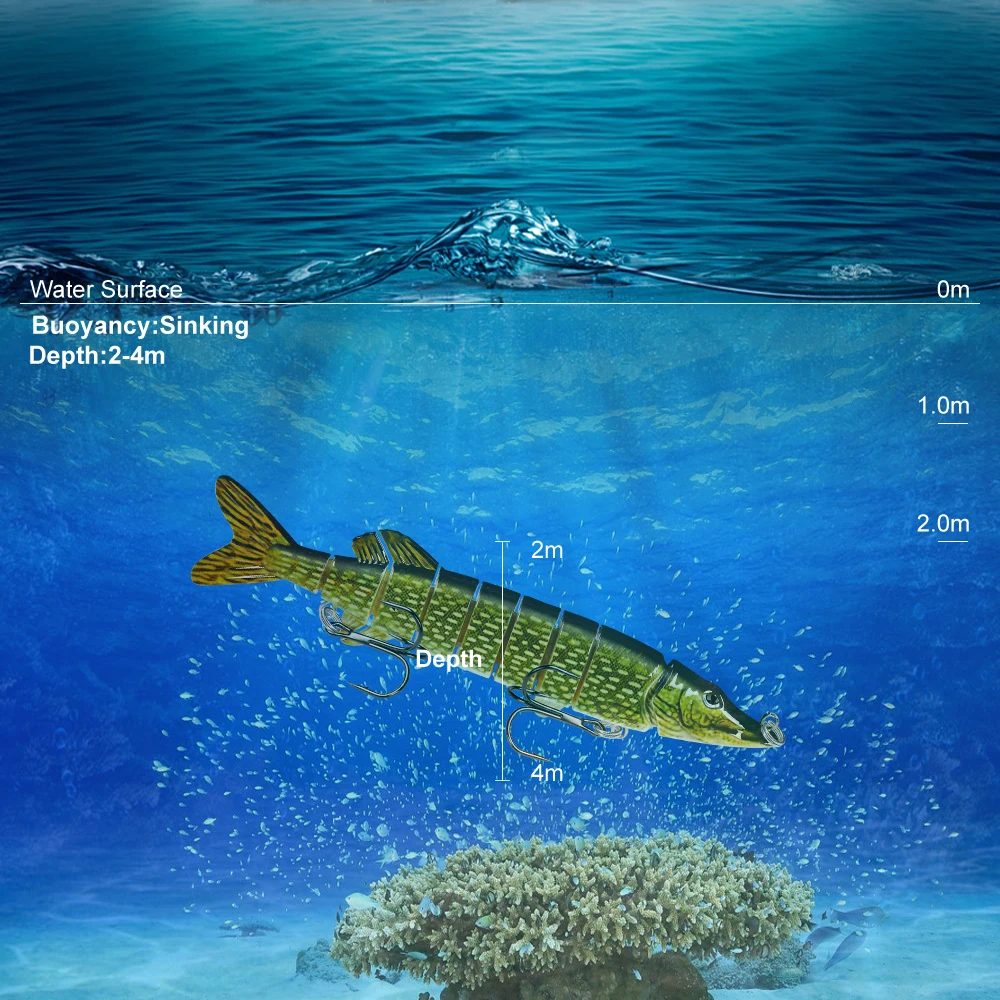 8" Pike Mediano 20CM Cebo Grande 66G 1/0 # Señuelo de Lucio Artificial, cebo realista, Crankbaits, Wobblers de pesca, Swimbait, señuelo de pesca de mar - imagen 4