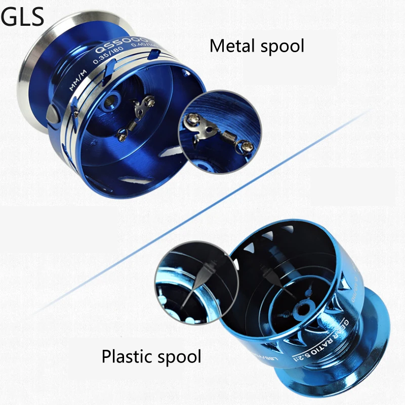 Carrete de pesca giratorio de Metal y plástico, rueda intercambiable de mano izquierda/derecha, 9 + 1BB, serie QS 1000-7000, novedad - imagen 4