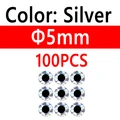 100pcs 5mm Silver